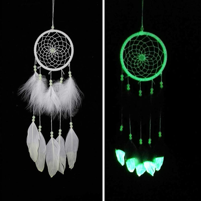 NewNest Australia - Luminous Dream Catcher,Manual Feather Hanging Decor Dream Catcher for Car Kids Bed Room Wall Hanging Decoration Decor Ornament Craft,Dia 4.3inch/11cm (Type 2) Type 2 