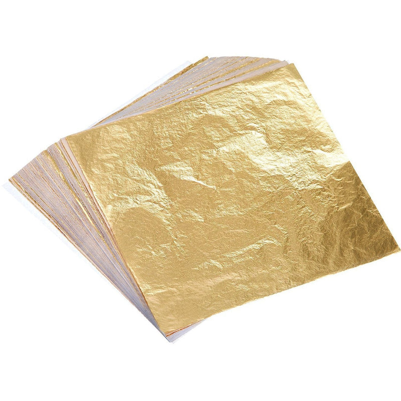 Bememo 100 Sheets Imitation Gold Leaf for Arts, Gilding Crafting, Decoration, 5.5 by 5.5 Inches - NewNest Australia