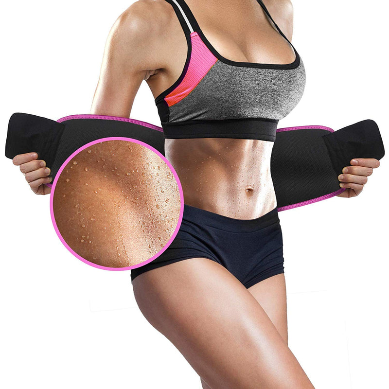 Perfotek Waist Trimmer Belt for Women Waist Trainer Sauna Belt Tummy Toner Low Back and Lumbar Support with Sauna Suit Effect Pink - NewNest Australia