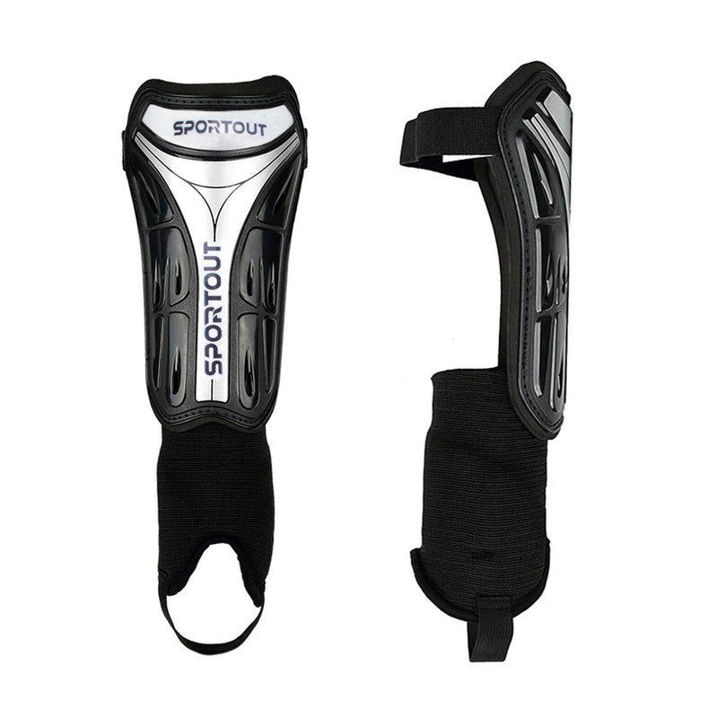 Sportout Kids Youth Adults Soccer Shin Guards with Protective Hard Shell,Offers Comprehensive Protection for Your Kids' Legs. Medium With Ankle Strap - NewNest Australia