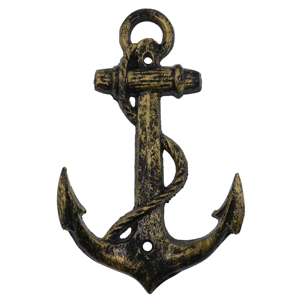 NewNest Australia - HERNGEE Nautical Anchor Hooks Antique Bronze Cast Iron Decorative Wall Hook, Treasures of The Caribbean Islands (1) 1 