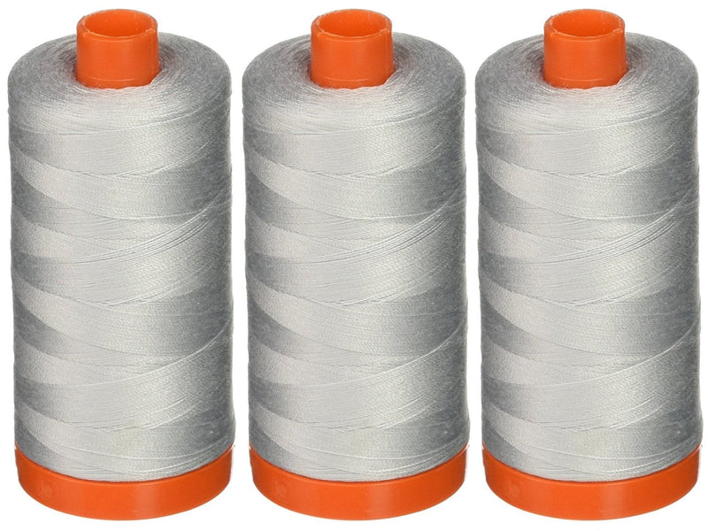 3-Pack - Aurifil 50WT - Dove, Solid - Mako Cotton Thread - 1422Yds Each - NewNest Australia