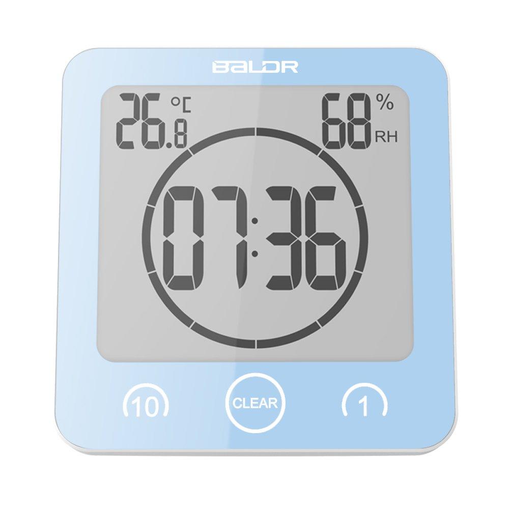 NewNest Australia - BALDR LCD Waterproof Shower Clock, Blue 