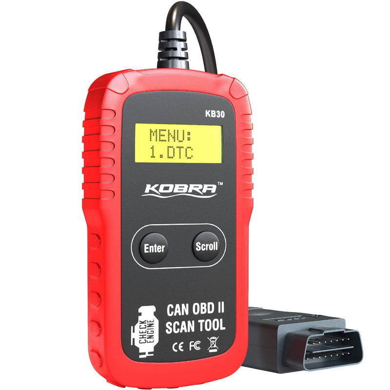 Kobra Newest Version OBD2 Scanner Car Code Reader - Universal Auto OBD Car Diagnostic Tools for All Cars, Automotive Check Engine Readers with Reset (Red and Black) - NewNest Australia