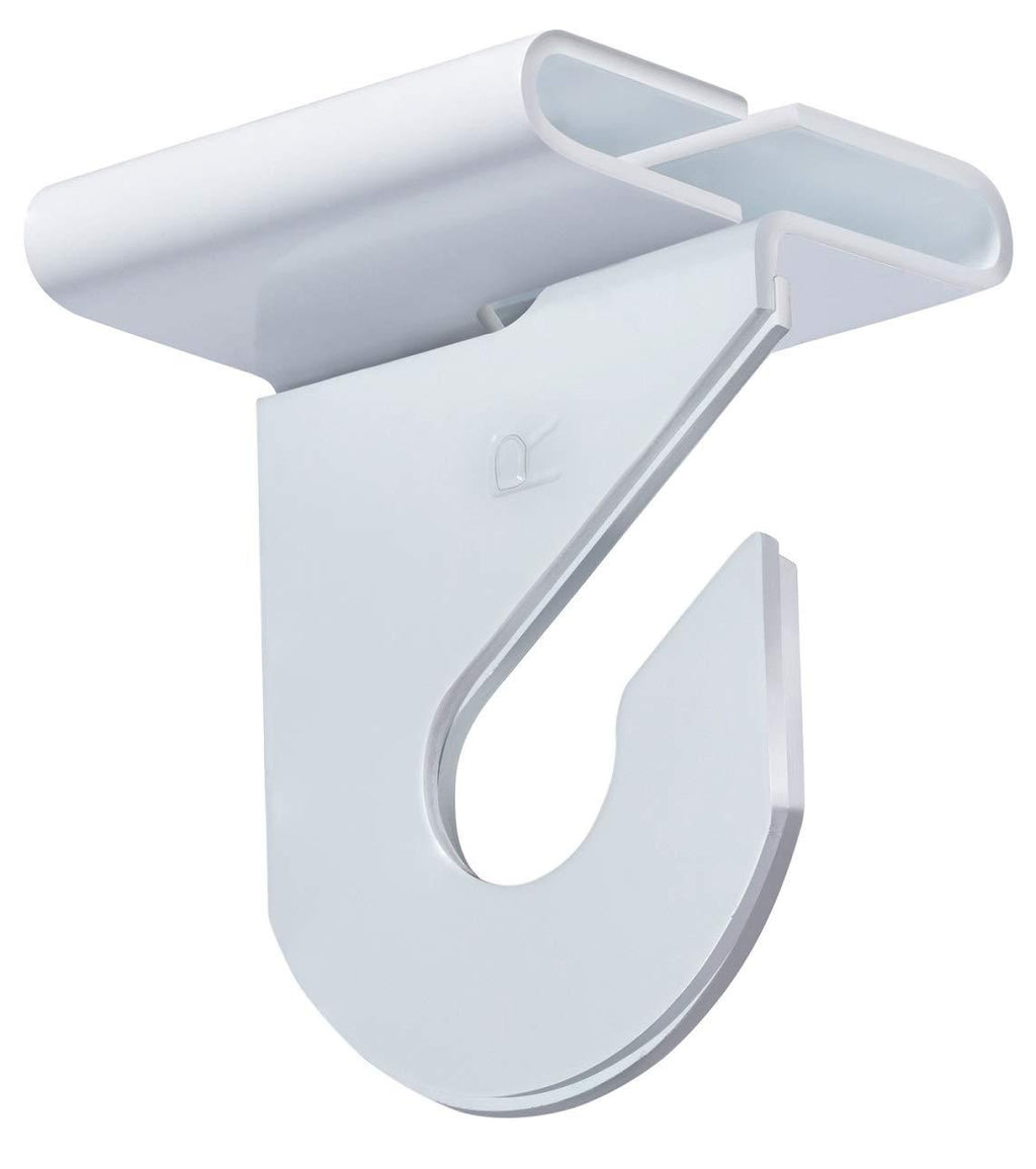 NewNest Australia - Pack of 50 Pairs - High Strength Aluminum Two Piece Ceiling Hooks for Drop-Ceiling T-Bars, 50 Right and 50 Left, White Enamel Finish, Holds up to 15 lbs. 1"W x 1 ½"H 