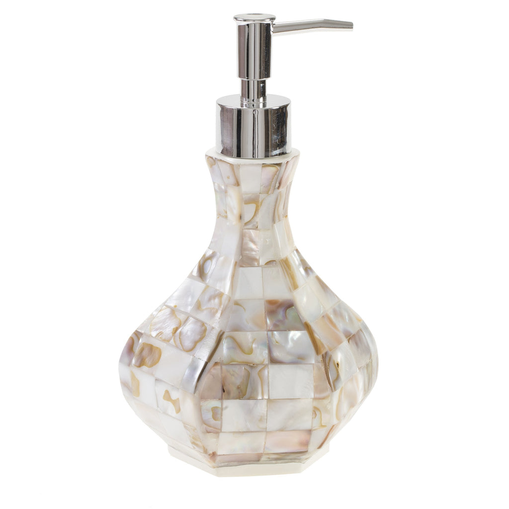 Creative Scents Milano Hand Soap Dispenser, Countertop Decorative Lotion Pump, Shower Dispensers, for Elegant Bathroom Decor, Mother of Pearl - NewNest Australia