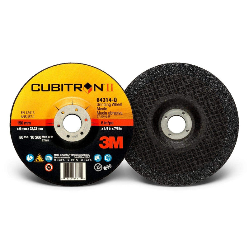 3M Cubitron II Depressed Center Grinding Wheel T27, (64314-Q), 6" x 1/4" x 7/8 - NewNest Australia