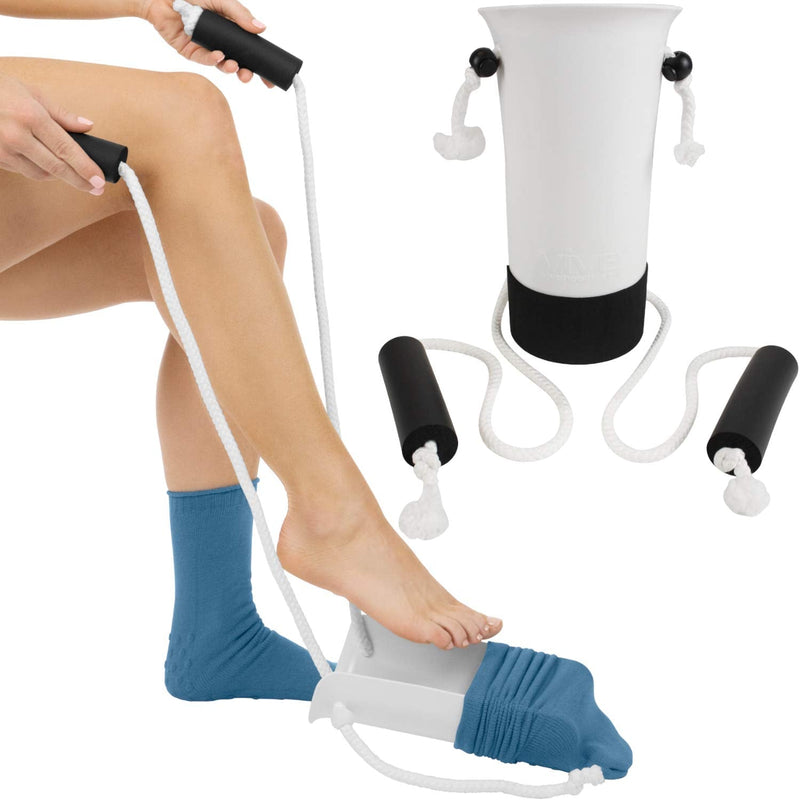 Vive Sock Aid - Easy On and Off Stocking Slider - Donner Pulling Assist Device - Sock Helper Aide Tool - Puller for Elderly, Senior, Pregnant, Diabetics - Pull Up Assistance Help 1 Count (Pack of 1) - NewNest Australia