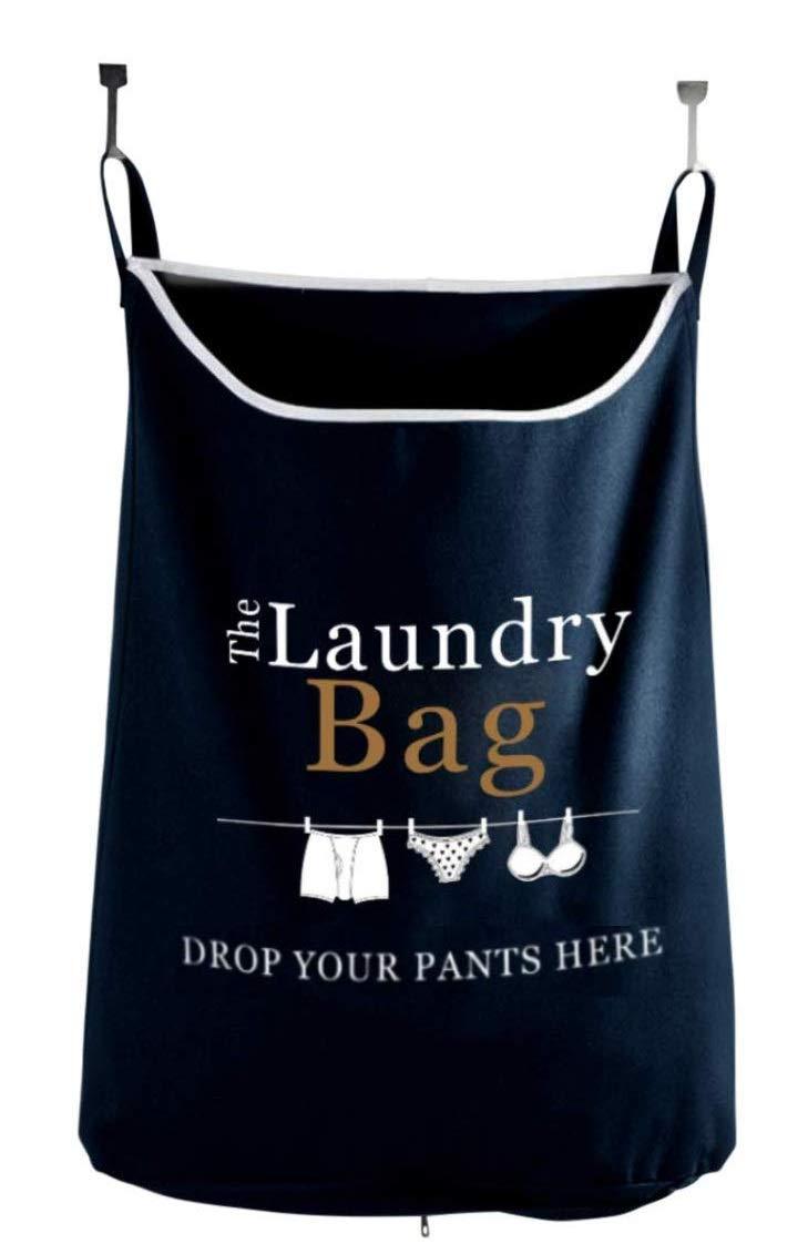 NewNest Australia - The Fine Living Company USA - Drop Your Pants Here - Hanging Laundry Hamper Bag with Free Door Hooks 