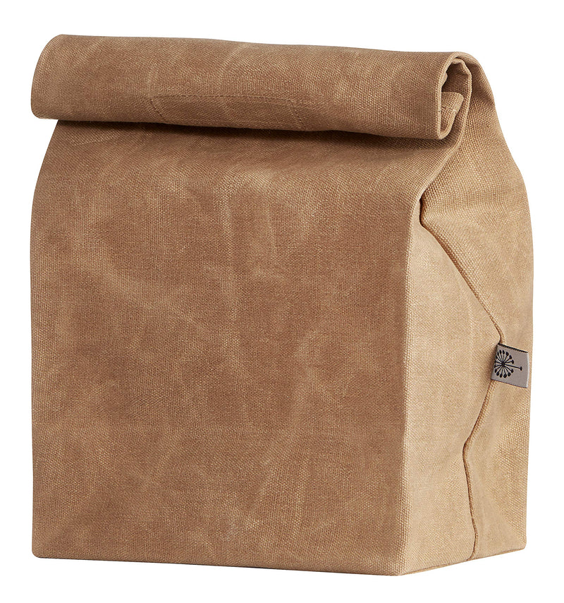 NewNest Australia - COLONY CO. Lunch Bag, Waxed Canvas, Durable, Plastic-Free, for Men, Women and Kids, Brown 