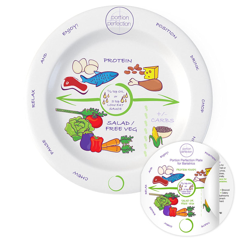 Bariatric Melamine Portion Control Plate 8” For Weight Loss After Surgery. Health Eating Educational Visual Tool For Gastric Sleeve, Bypass Or Band With Protein, Carbs And Vegetables - NewNest Australia