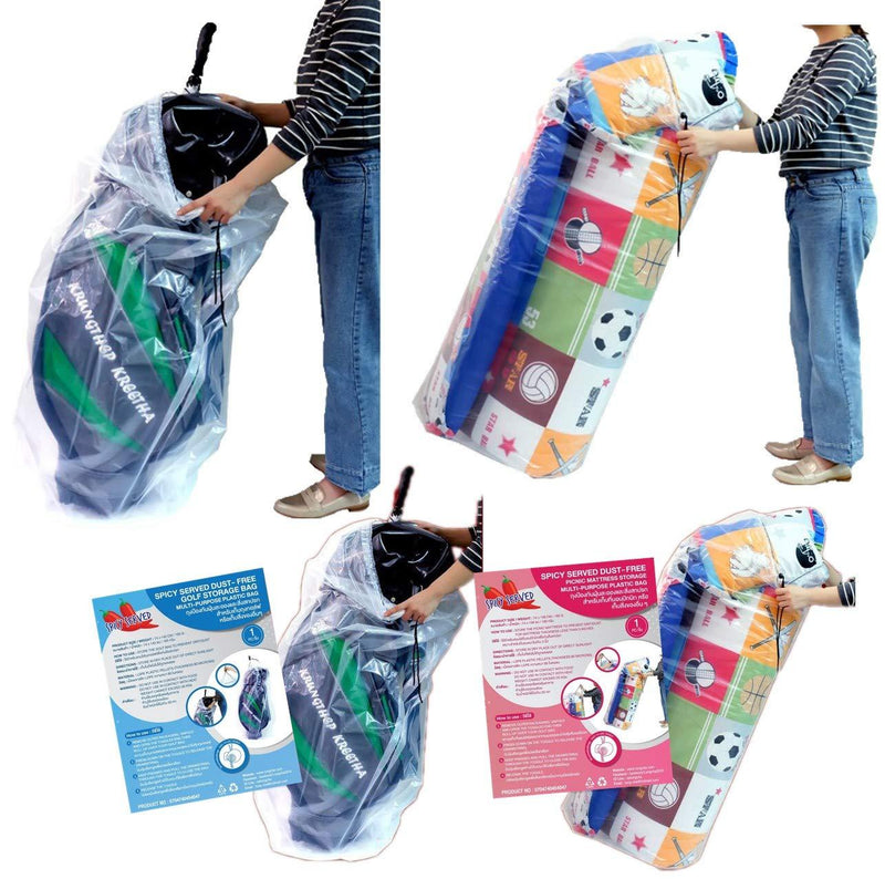 NewNest Australia - Big Plastic Bags Multi-Purpose Drawstring Bag Set Dust Cover For Keeping Golf's Bag, Picnic Mattress Good for Household Organizing Reusable Set of 2 Sizes 