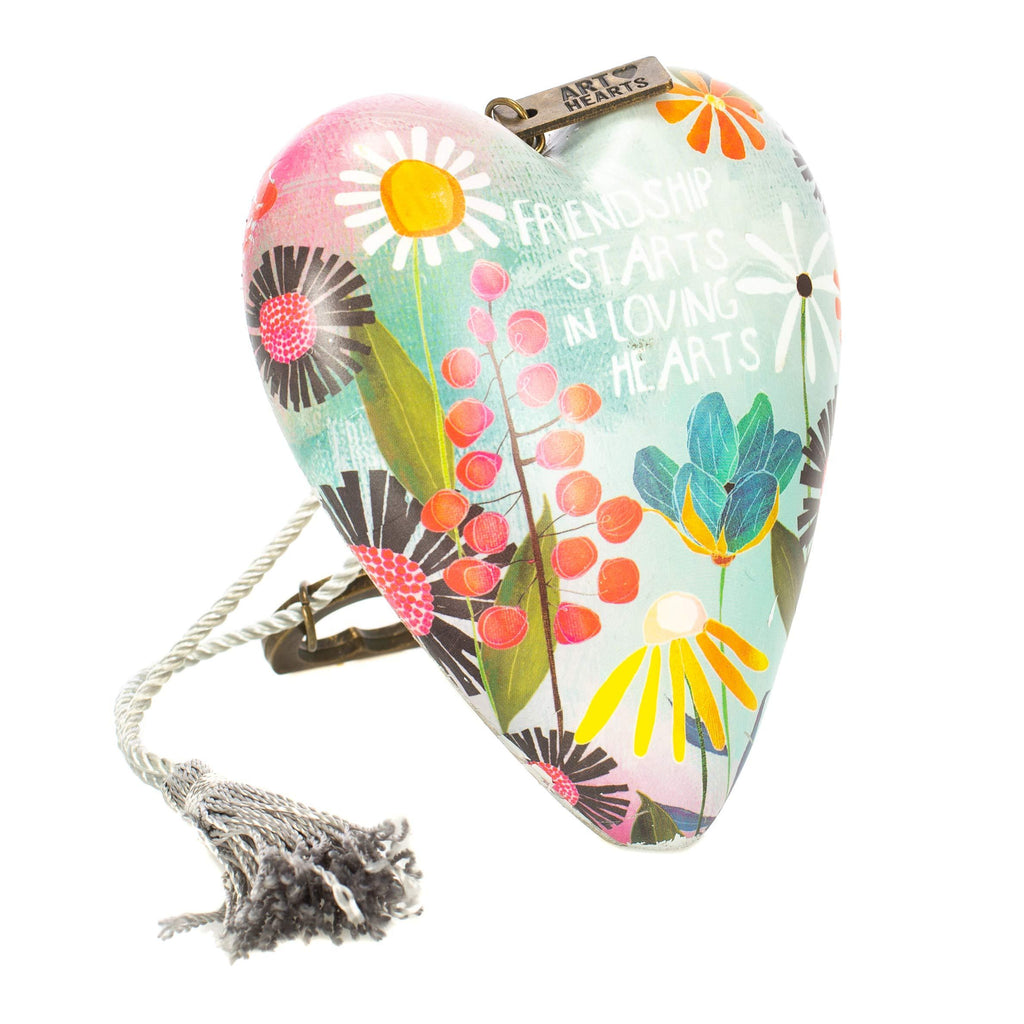 NewNest Australia - DEMDACO Friendship Loving Summer Floral 4 Inch Heart Shaped Resin Keepsake Decoration 