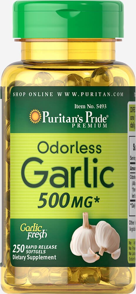 Puritan's Pride Odorless Garlic 500 Mg, 250 Softgels by Puritan's Pride, 250 Count (5493) - NewNest Australia
