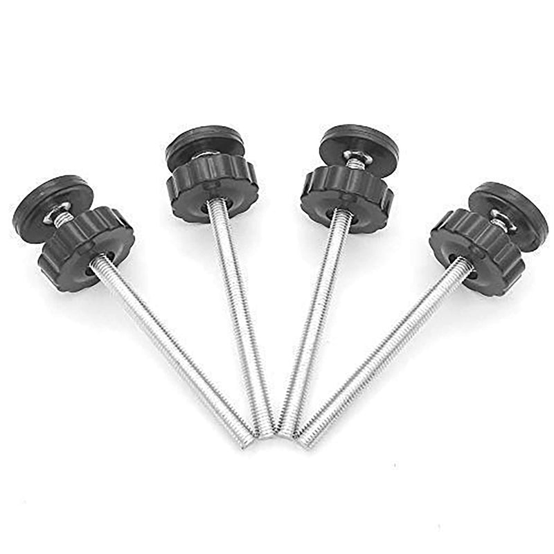 4 Pack 8MM Baby Gate Threaded Spindle Rod, Replacement Hardware Parts Kit for Pet & Dog Pressure Mounted Safety Gates - Extra Long Wall Mounting Accessories Screws Rods Adapter Bolts Black - NewNest Australia