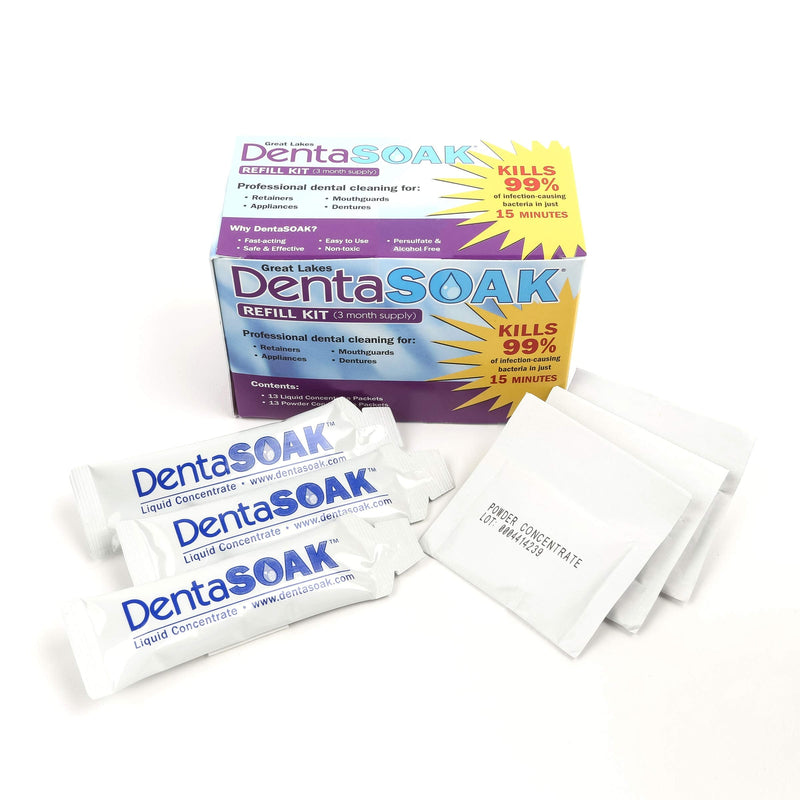 DentaSOAK Refill Kit - Mouthguard, Retainer, Denture, Appliance Cleaner – 100% Safe - Persulfate Free – Non-Toxic & Alcohol Free – 3 Month Supply – Mint Scented - NewNest Australia