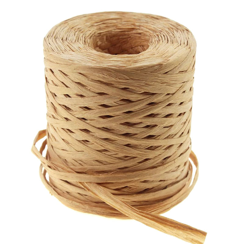 Creatrill 218 Yards Raffia Paper Craft Ribbon Packing Paper Twine, 1/4 Inch by 218 Yards (Kraft) - NewNest Australia