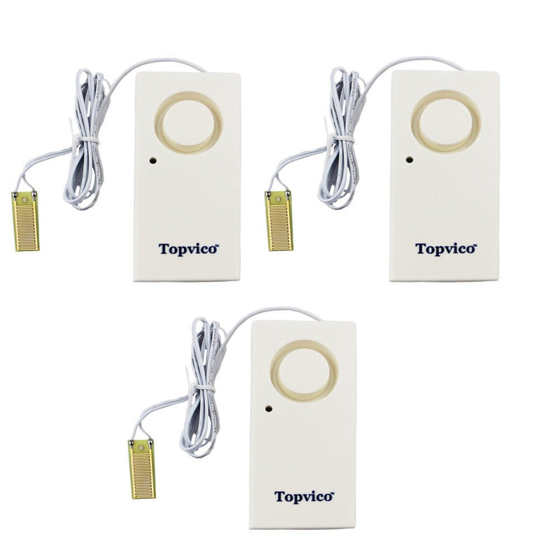Topvico Water Leak Sensor Detector Flood Alarm for Basement 120dB Work Alone Battery Operated 3 Packs - NewNest Australia