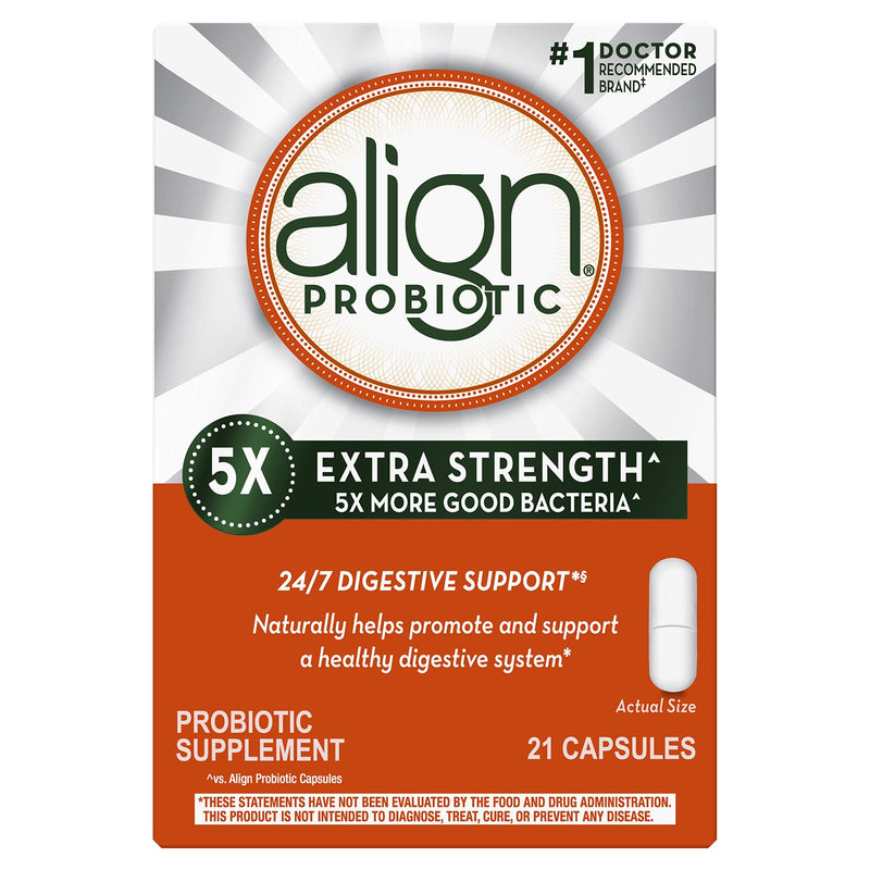 Align Probiotic Extra Strength, #1 Doctor Recommended Brand, 5X more good bacteria to Help support a healthy digestive system, 21 Capsules Extra Strength Probiotic - 21 Capsules - NewNest Australia