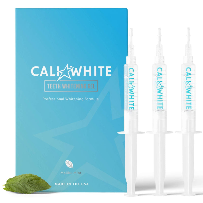 Cali White Teeth Whitening Gel Refills, 35% Carbamide Peroxide, Natural, Vegan, Organic Whitener for Sensitive Tooth Bleach, Gels Made in USA, 3X 5mL Syringes, Use with UV or LED Light & Trays - NewNest Australia