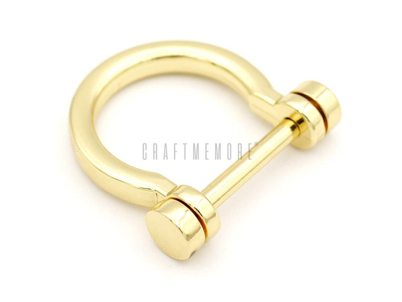 CRAFTMEMORE D-Rings Screw in Shackle Horseshoe U Shape D Ring DIY Leather Craft Key Holder Purse Accessories for 3/4 Inch Strap 4 pcs (Gold) Gold - NewNest Australia