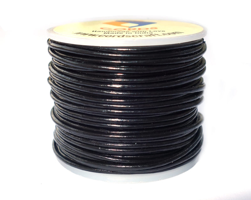 cords craft Round Leather Cord, Genuine Leather Cord String for Jewelry DIY Crafts, Beading Black 1mm - NewNest Australia