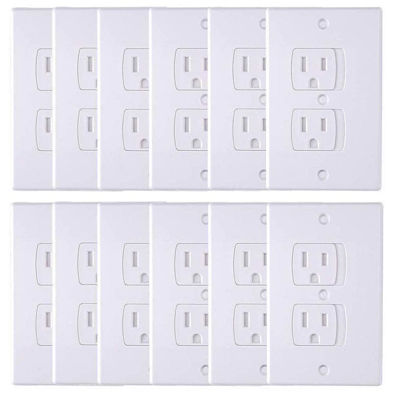 AUSTOR 12 Pack Baby Safety Wall Socket Plugs Electric Outlet Covers Baby Safety Self Closing Wall Socket Plugs Plate Alternate for Child Proofing - NewNest Australia