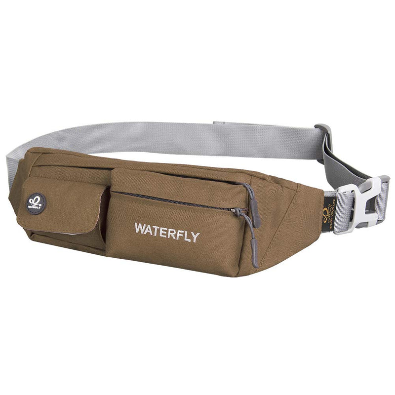 WATERFLY Fanny Pack for Women Men Water Resistant Small Waist Pouch Slim Belt Bag with 4 Pockets for Running Travelling Hiking Walking Lightweight Crossbody Chest Bag Fit All Phones Yellow - NewNest Australia