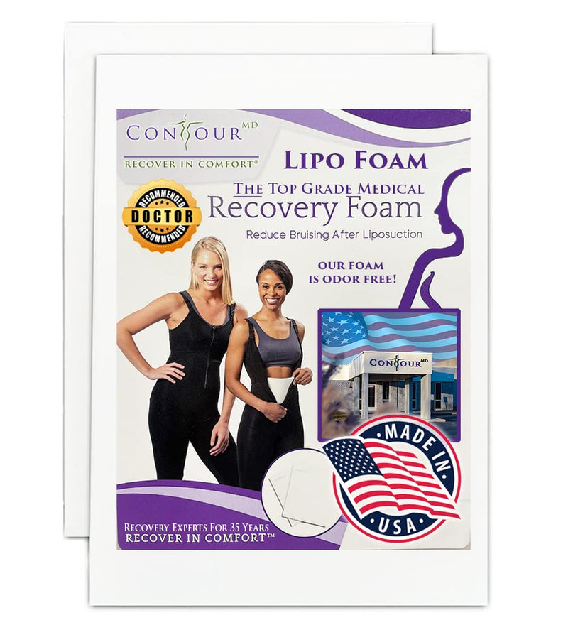 Lipo Foam Sheets for Post Surgery, Surgical Compression Garments. Top Medical Grade for Lipo, Fajas, Ab Flattening, BBL, and more. ContourMD, 8"x 11" Set of 2 (Lipo-1) - NewNest Australia