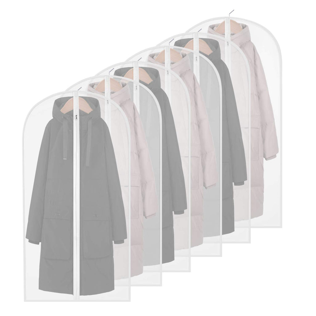 NewNest Australia - homeminda Garment Bags Dress Long Suit Bag-Dust Cover White Breathable for Dance Clothes Pack of 6 XL 24''×48'' 