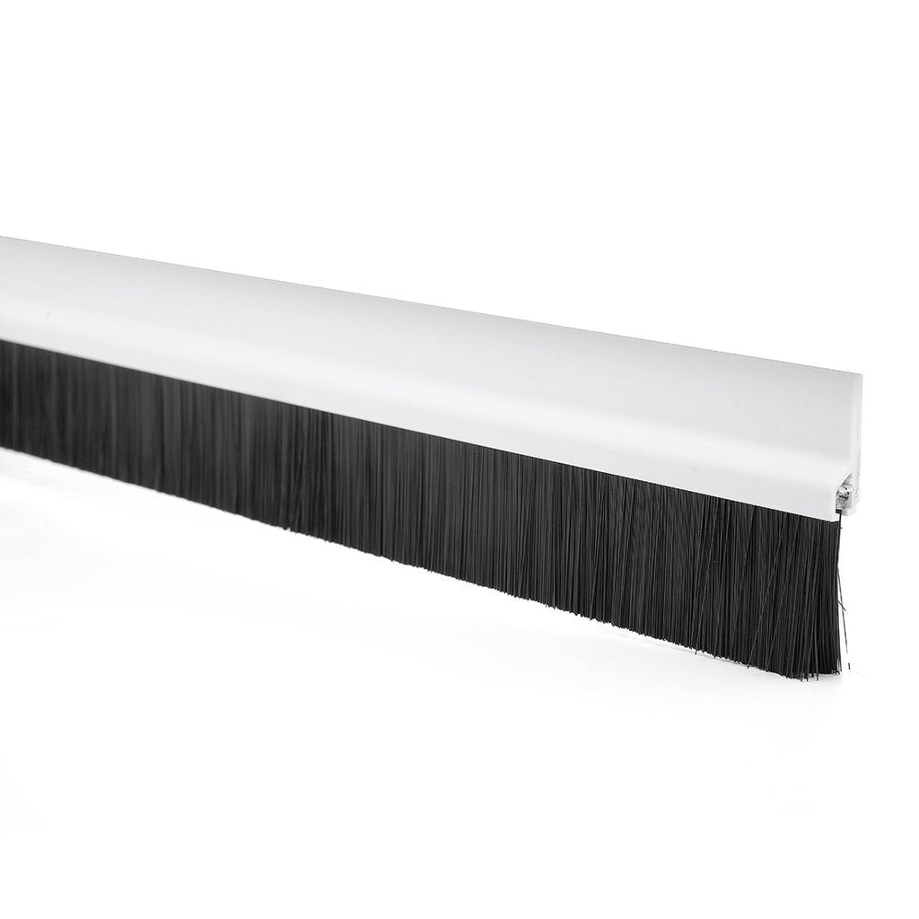 uxcell Self-Adhesive Door Bottom Sweep White Plastic w 1.2-inch Black PVC Soft Brush 39-inch x 2.1-inch - NewNest Australia