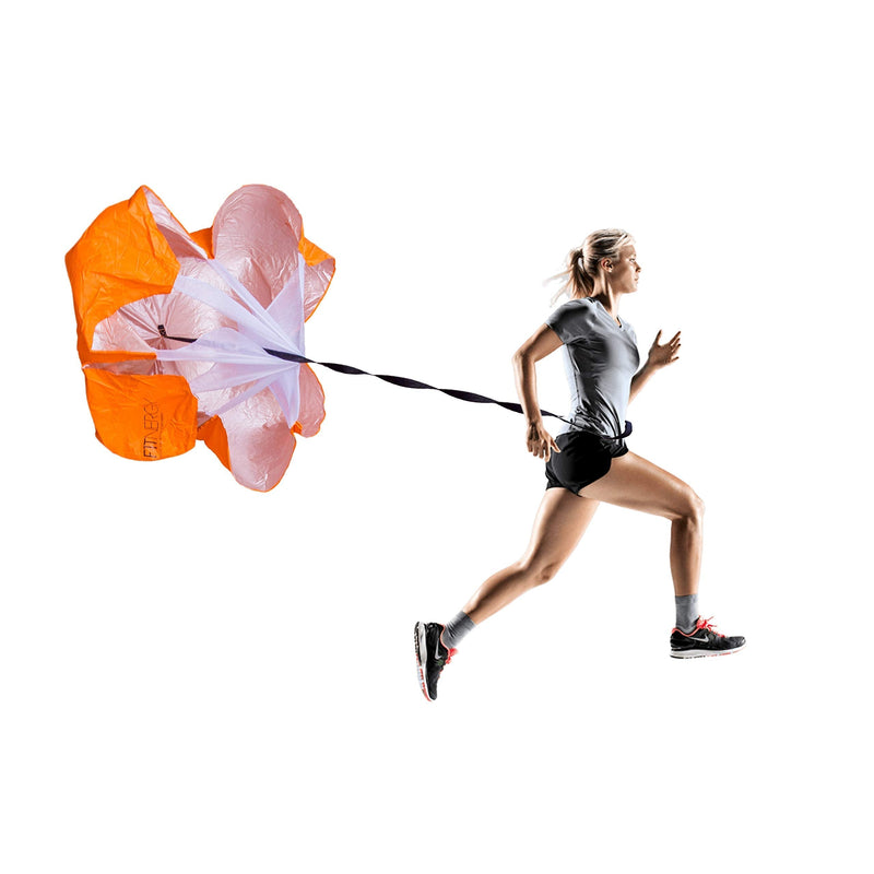 F1TNERGY Running Resistance Parachute Durable 56" Orange Speed Sprint Training Chute - Free Carrying Bag - Maximize & Explosive Acceleration Soccer Football Agility Ladder Speed 1 UNIT - NewNest Australia