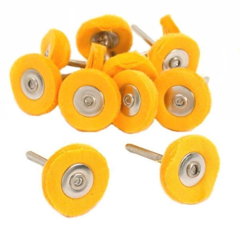 Driak 20PC Yellow Cotton Polishing Buffing Wheel Brush Fits for Hole Jewelers - NewNest Australia
