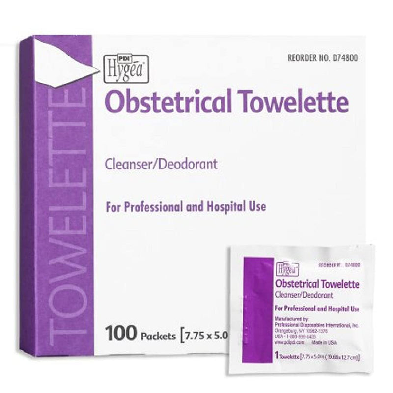 PDI Healthcare D74800 Hygea Obstetrical Towelette, 5" Width, 7.75" Length (Pack of 100) - NewNest Australia