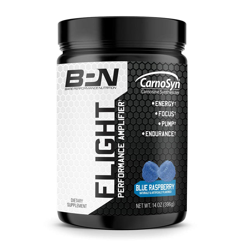 Bare Performance Nutrition, Flight Pre Workout, Energy, Focus & Endurance, Formulated with Caffeine Anhydrous, DiCaffeine Malate, N-Acetyl Tyrosine (30 Servings, Blue Raspberry) - NewNest Australia