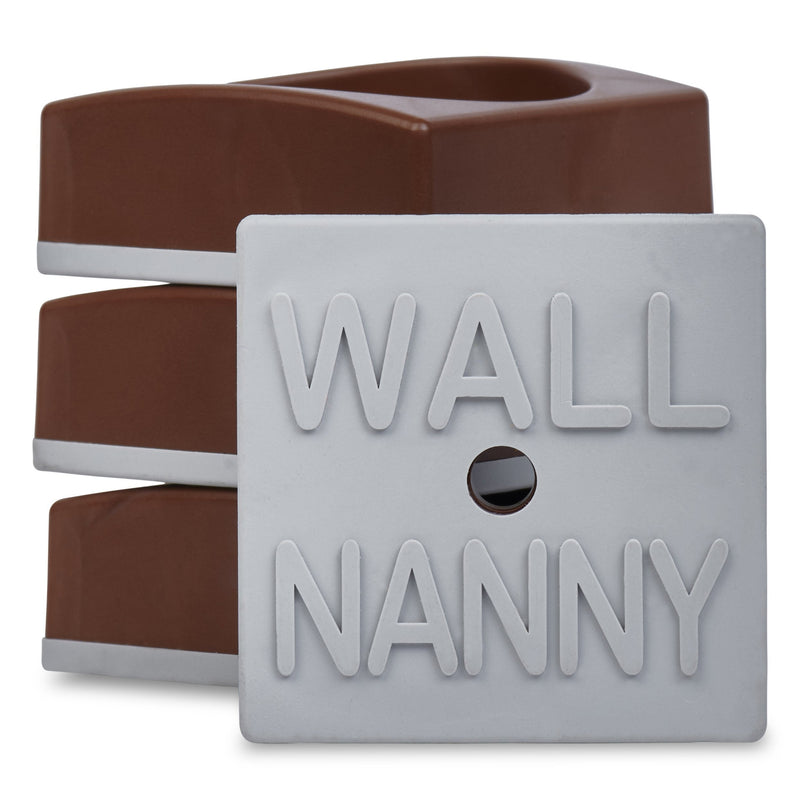 Wall Nanny Mini (4 Pack - Made in USA) Smallest Low-Profile Wall Protector for Baby Gates - Perfect in Doorways - Best Saver Cups Guard Trim & Paint for Child Dog Pet & Safety Pressure Gate (Brown) Brown - NewNest Australia