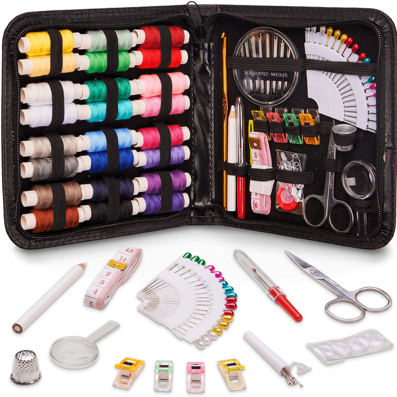 ﻿ARTIKA Sewing Kit for Adults and Kids - Small Beginner Set w/ Multicolor Thread, Needles, Scissors, Thimble & Clips - Emergency Repair and Travel Kits - Sewing Accessories and Supplies Rainbow - NewNest Australia