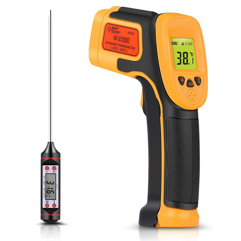 NewNest Australia - Infrared Thermometer, Digital IR Laser Thermometer Temperature Gun -26°F~1022°F (-32°C～550°C) Temperature Probe Cooking/Air/Refrigerator - Meat Thermometer Included -Non Body Thermometer 