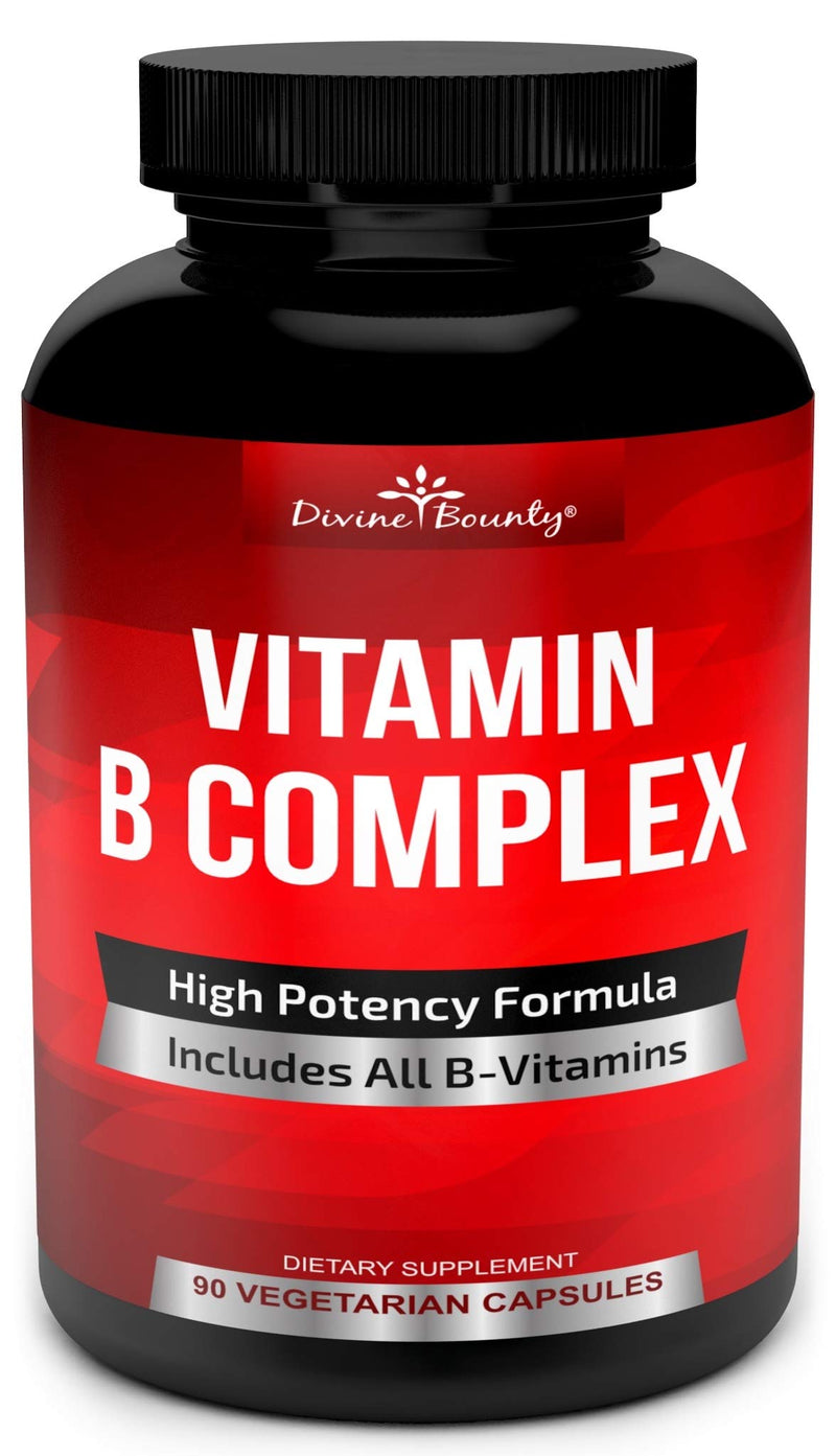 Divine Bounty Super B Complex Vitamins - All B Vitamins Including B12, B1, B2, B3, B5, B6, B7, B9, Folic Acid - Vitamin B Supplement - Support Healthy Energy Metabolism - 90 Vegetarian Capsules 1 - NewNest Australia