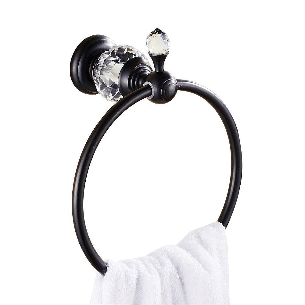 Nokozan Luxury Crystal Series Oil-Rubbed Bronze Fished Batrhoom Towel Ring Holder Wall Mouted - NewNest Australia