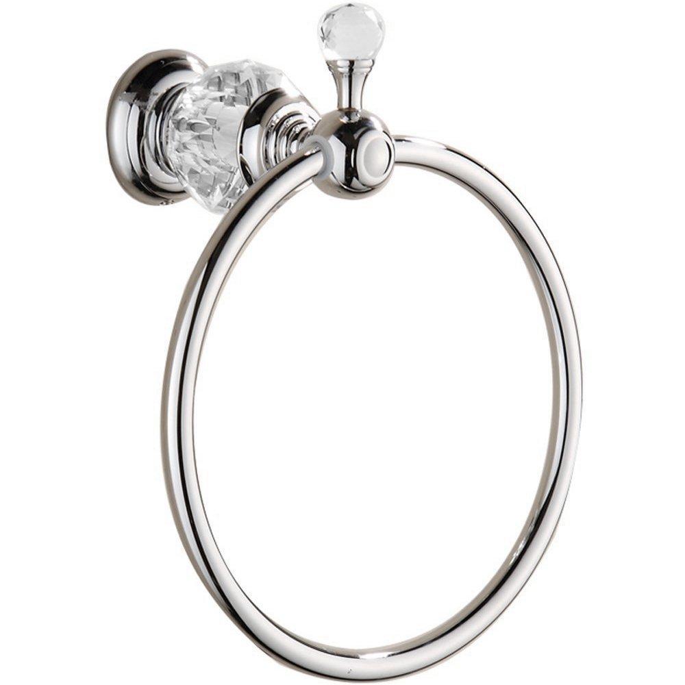 Nokozan Luxury Crystal Series Chrome Fished Batrhoom Towel Ring Holder Wall Mouted - NewNest Australia