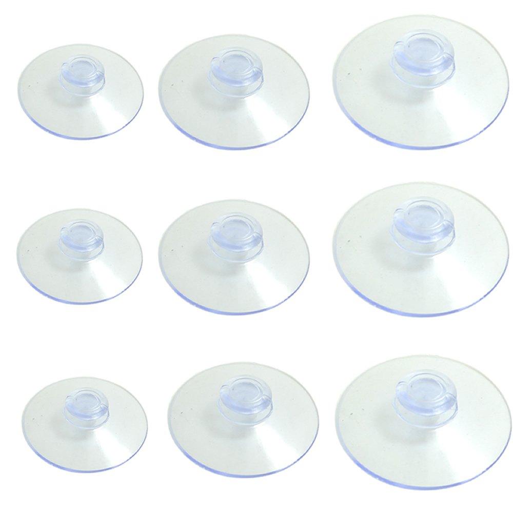 NewNest Australia - BronaGrand 30 Pack Clear Plastic Suction Cup Sucker Pads Without Hooks 3 Size, 40 mm, 30 mm, 20 mm 