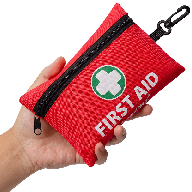 Mini First Aid Kit, 110 Pieces Small First Aid Kit - Includes Emergency Foil Blanket, CPR Respirator, Scissors for Travel, Home, Office, Vehicle, Camping, Workplace & Outdoor (Red) 110 Piece Set - NewNest Australia