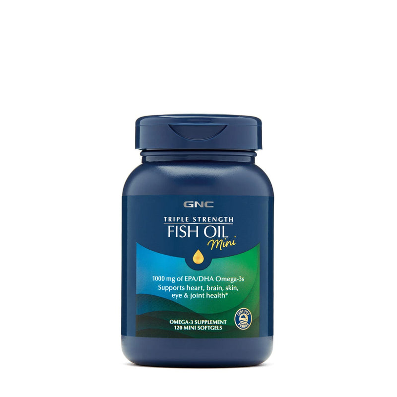 GNC Triple Strength Fish Oil Mini,120 Mini Softgels 60 Servings (Pack of 1) - NewNest Australia