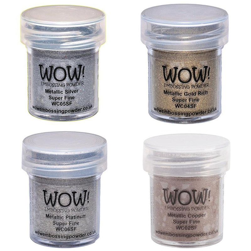 Wow! Embossing Powder Metallic Bundle: Gold, Silver, Platinum and Copper, 15ml (1) (1, Brown) - NewNest Australia