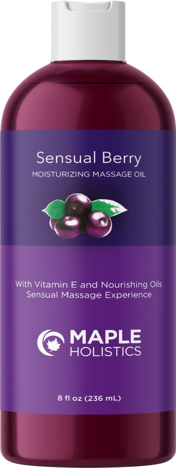 Berry Scented Sensual Massage Oil - Alluring Couples Massage Oil and Moisturizing Body Oil for Men and Women for Full Body Massage - Aromatic Oils with Pure Jojoba Oil Coconut and Sweet Almond Oil Sensual Berry - NewNest Australia