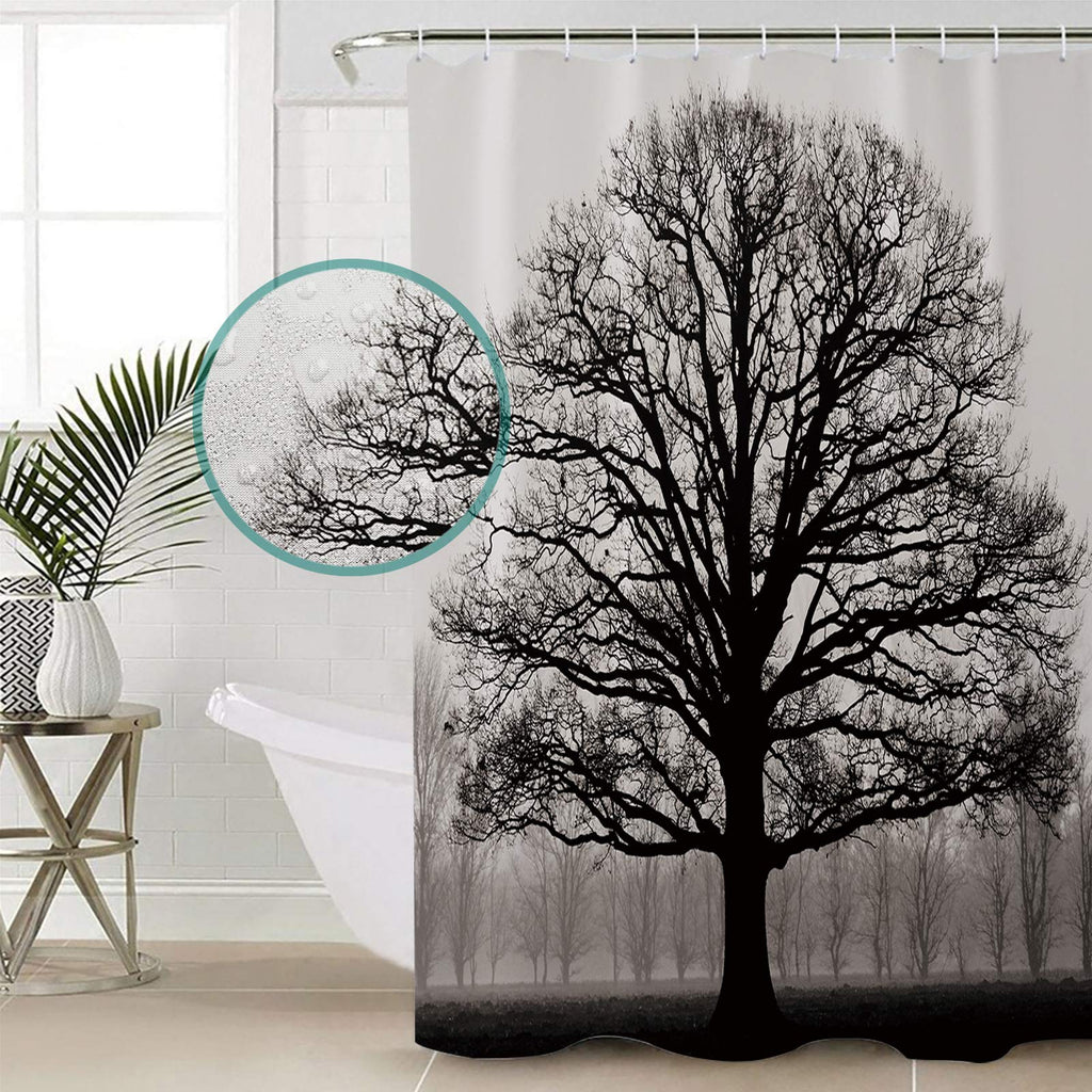 Prime Leader Durable Shower Curtain-Tree Silhouette Waterproof Bathroom Fabric Shower Curtains,72"(w) x 78"(h) Bathroom Decor with Hooks 72"(w) x 78"(h) - NewNest Australia