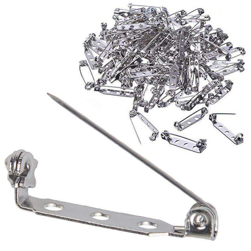 100 Pcs Silver Tone Pin Backs Clasp Brooch Safety Pins 1 Inch Bar Pins Findings with 3 Holes for Badge Insignia, Citation Bars, Making Corsage, Name Tags, Toy Pins and Jewelry Making by STARVAST - NewNest Australia