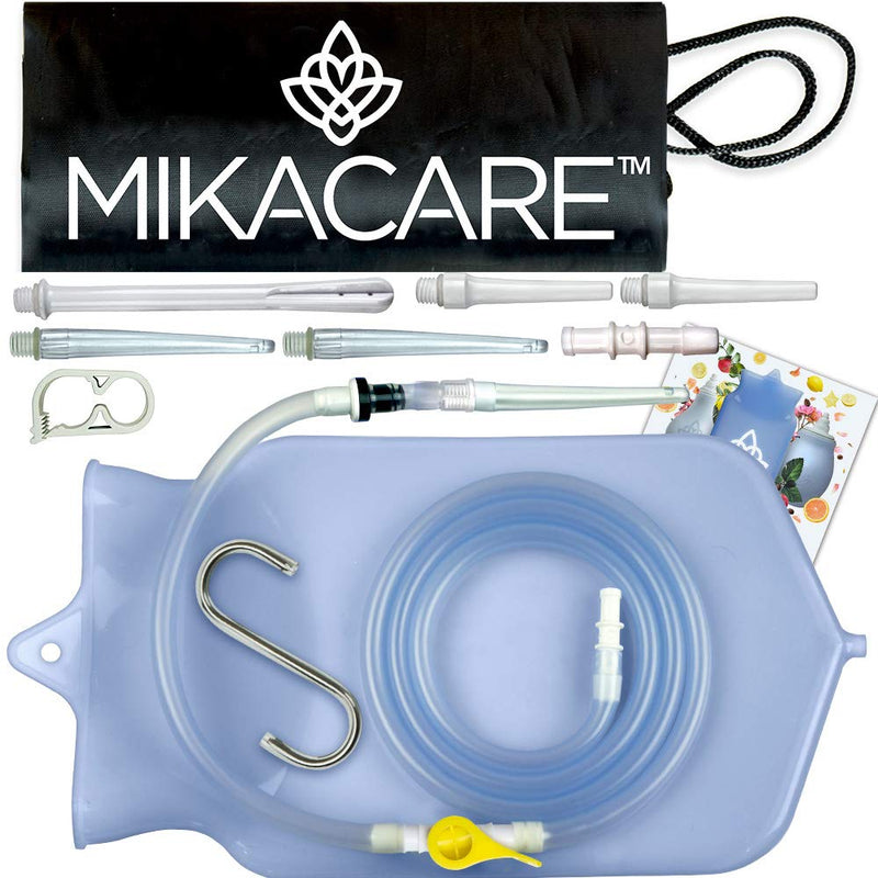 Mikacare Enema Bag Kit Clear Non-Toxic Silicone. for Coffee and Water Colon Cleanse. 6 Foot Long Hose, BPA and Phthalates Free 2 Quart - NewNest Australia