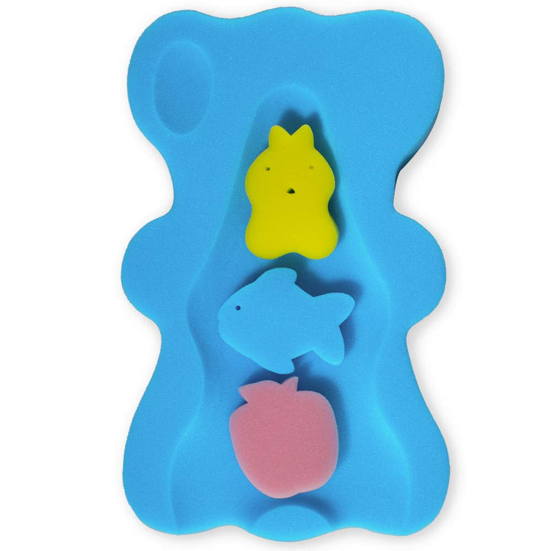 HALLO Soft Infant Bath Sponge Skid Proof Baby Bath Mat Newborn Odor Free (Blue) Blue - NewNest Australia